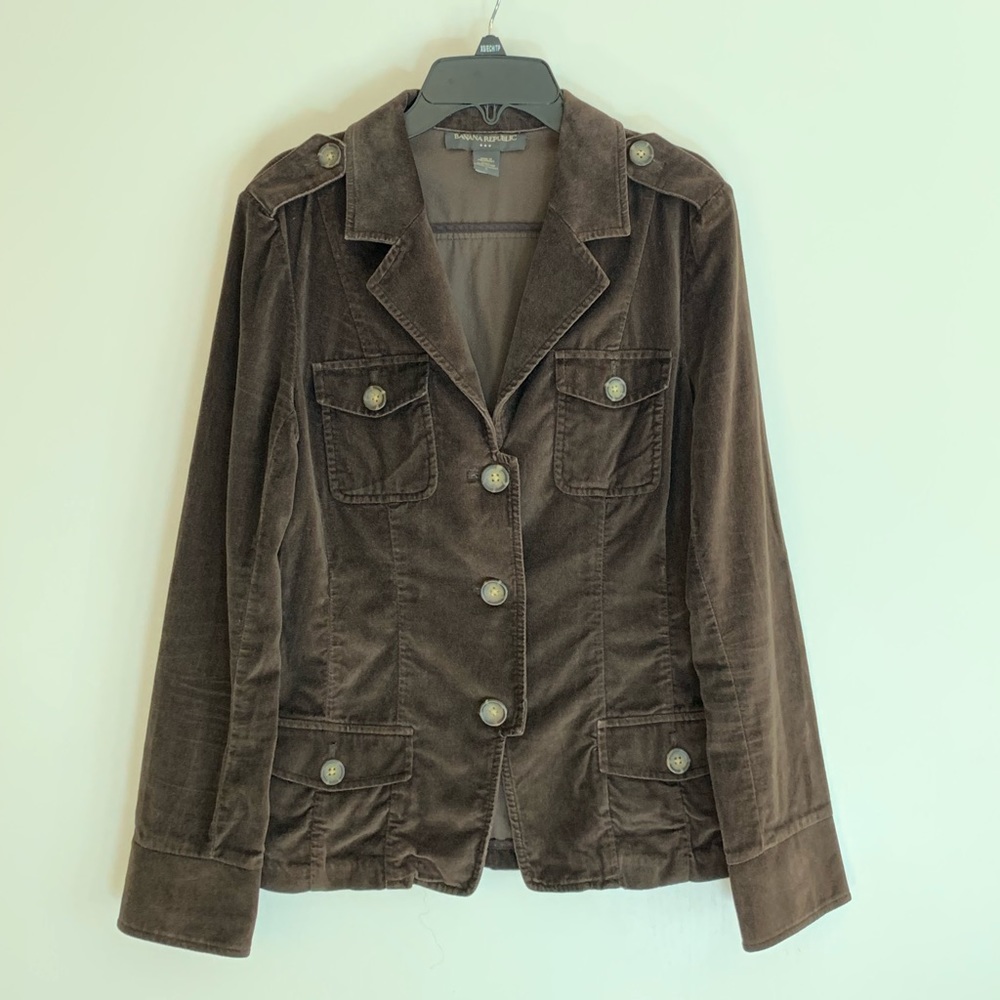 Banana Republic Brown Velour Blazer Jacket-S